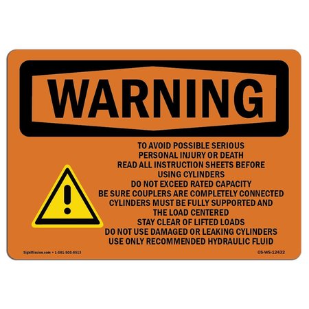 SIGNMISSION OSHA WARNING Sign, To Avoid Possible Serious Personal, 14in X 10in Aluminum, 10" W, 14" L, Landscape OS-WS-A-1014-L-12432